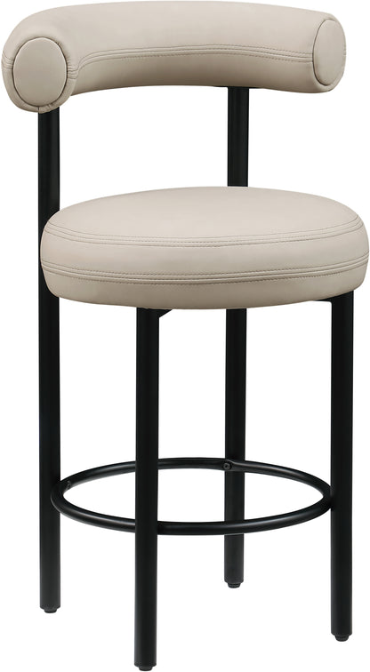 Swoon Taupe Vegan Leather Counter Stool