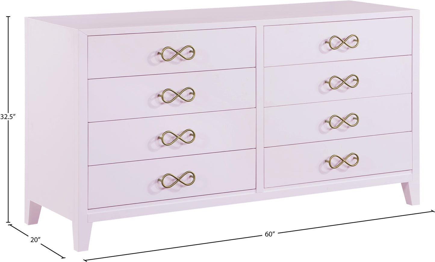 rhodes pink / gold dresser d