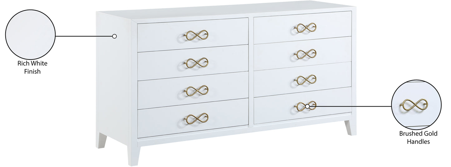 rhodes white / gold dresser d