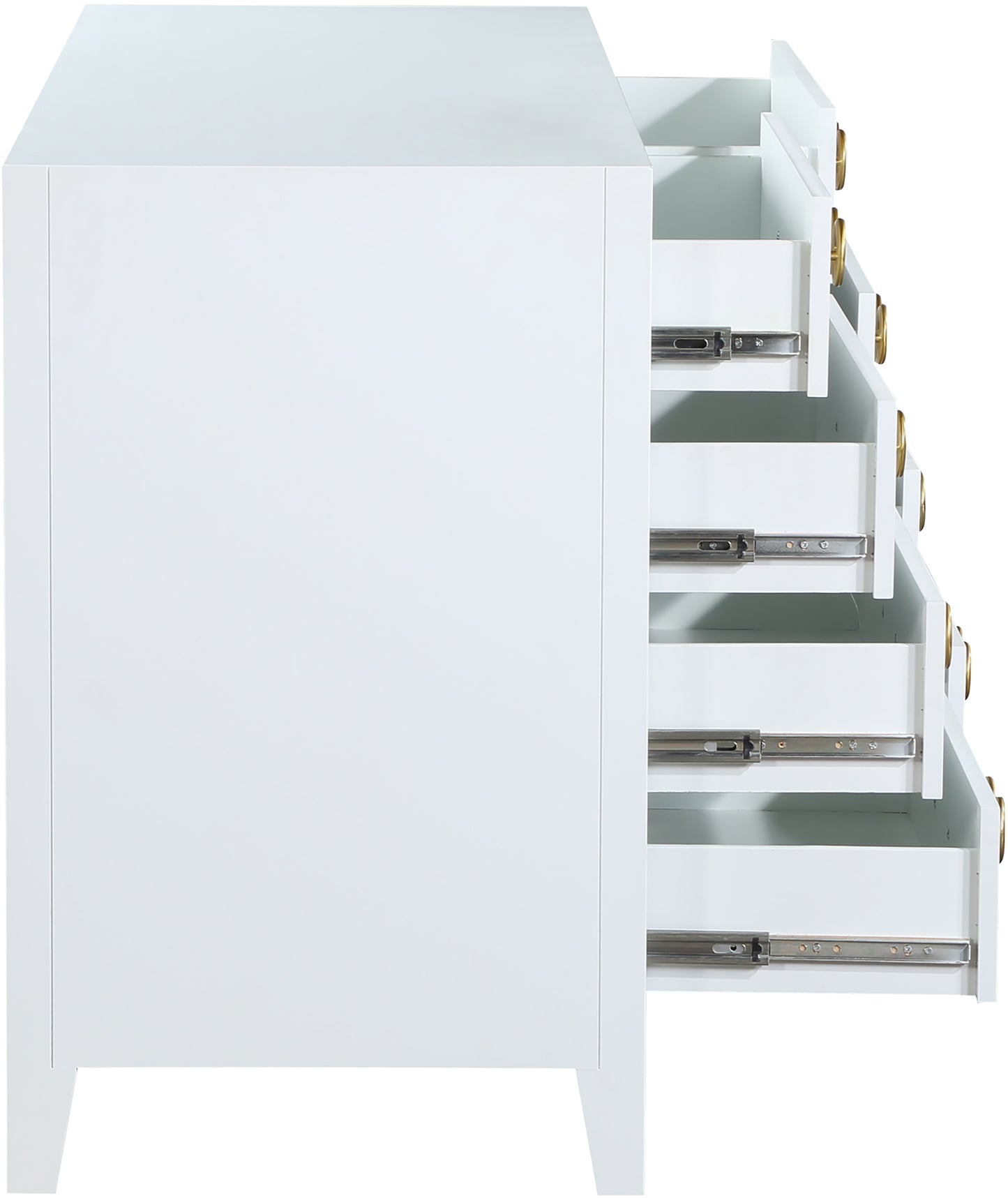 rhodes white / gold dresser d