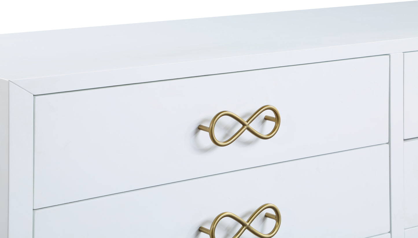 rhodes white / gold dresser d