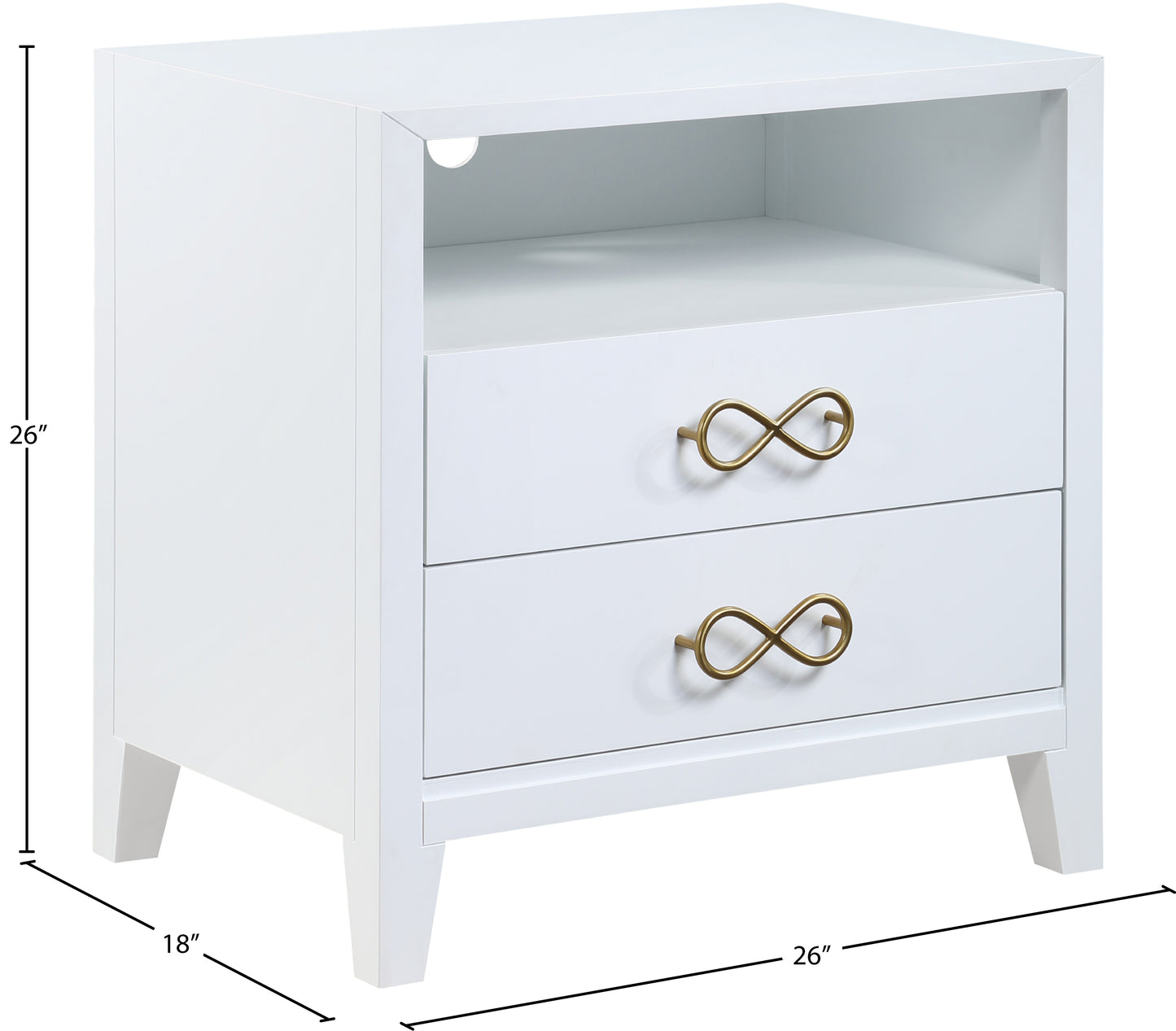 rhodes white / gold night stand ns