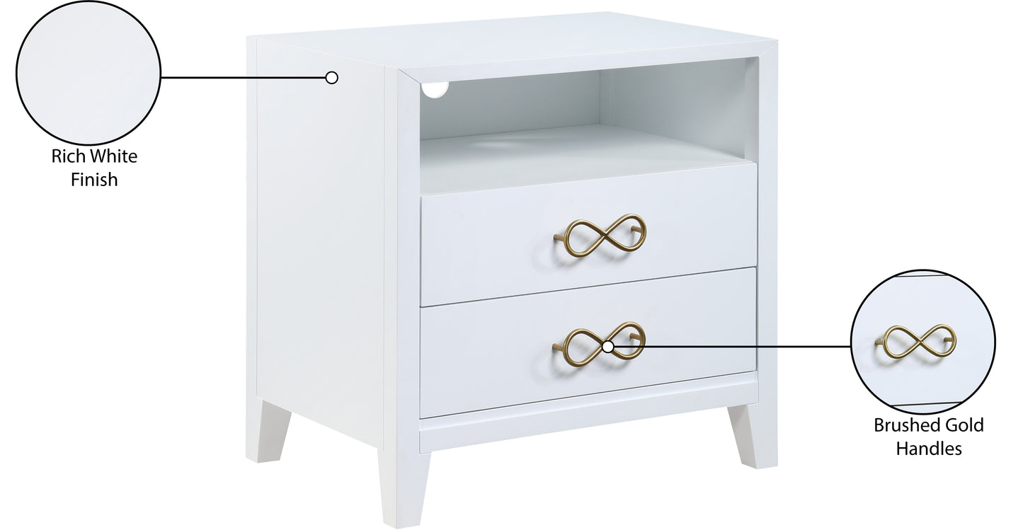 rhodes white / gold night stand ns