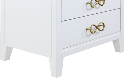 Rhodes White / Gold Night Stand NS