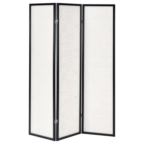 Wadeline 3-Panel Room Divider Folding Screen French ScriptBeige