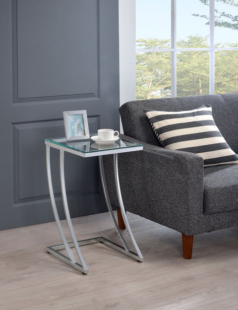 Austin Rectangular Glass Top Sofa Side Table ChromeChrome