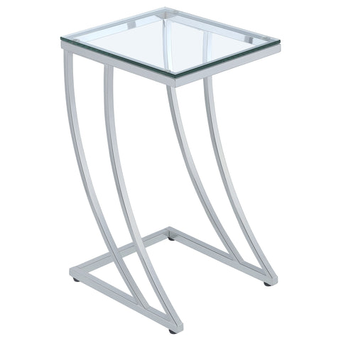 Austin Rectangular Glass Top Sofa Side Table ChromeChrome