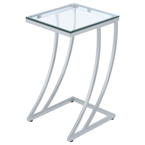Austin Rectangular Glass Top Sofa Side Table ChromeChrome
