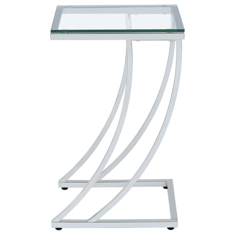 Austin Rectangular Glass Top Sofa Side Table ChromeChrome