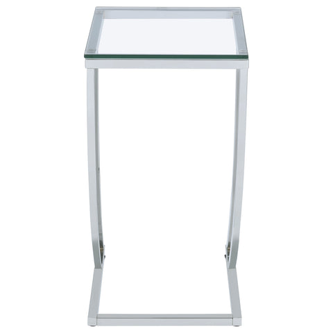 Austin Rectangular Glass Top Sofa Side Table ChromeChrome