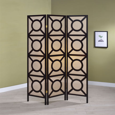 Elouise 3 Panel Room Divider Folding Shoji Screen CappuccinoCappuccino