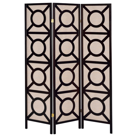 Elouise 3 Panel Room Divider Folding Shoji Screen CappuccinoCappuccino