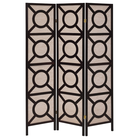 Elouise 3 Panel Room Divider Folding Shoji Screen CappuccinoCappuccino