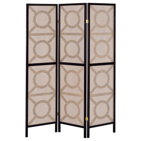 Elouise 3 Panel Room Divider Folding Shoji Screen CappuccinoCappuccino