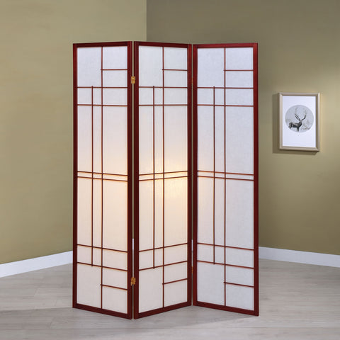 Torin 3-Panel Room Divider Folding Shoji Screen CherryCherry