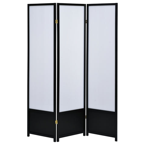 Sadler 3-Panel Room Divider Folding Shoji Screen BlackBlack