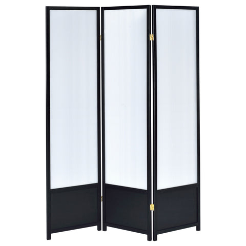 Sadler 3-Panel Room Divider Folding Shoji Screen BlackBlack