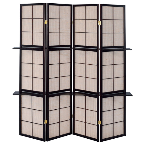 Riddell 4-Panel Room Divider Folding Shoji Screen CappuccinoCappuccino