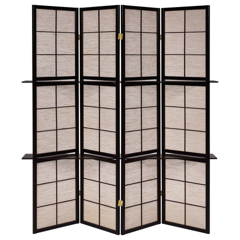 Riddell 4-Panel Room Divider Folding Shoji Screen CappuccinoCappuccino