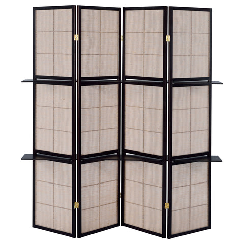 Riddell 4-Panel Room Divider Folding Shoji Screen CappuccinoCappuccino