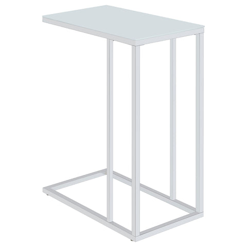 Maverick Glass Top C-Shaped Sofa Side Table ChromeChrome