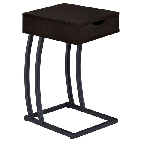 Hartford 1-drawer C-Shaped Side Table Power Outlet CappuccinoCappuccino