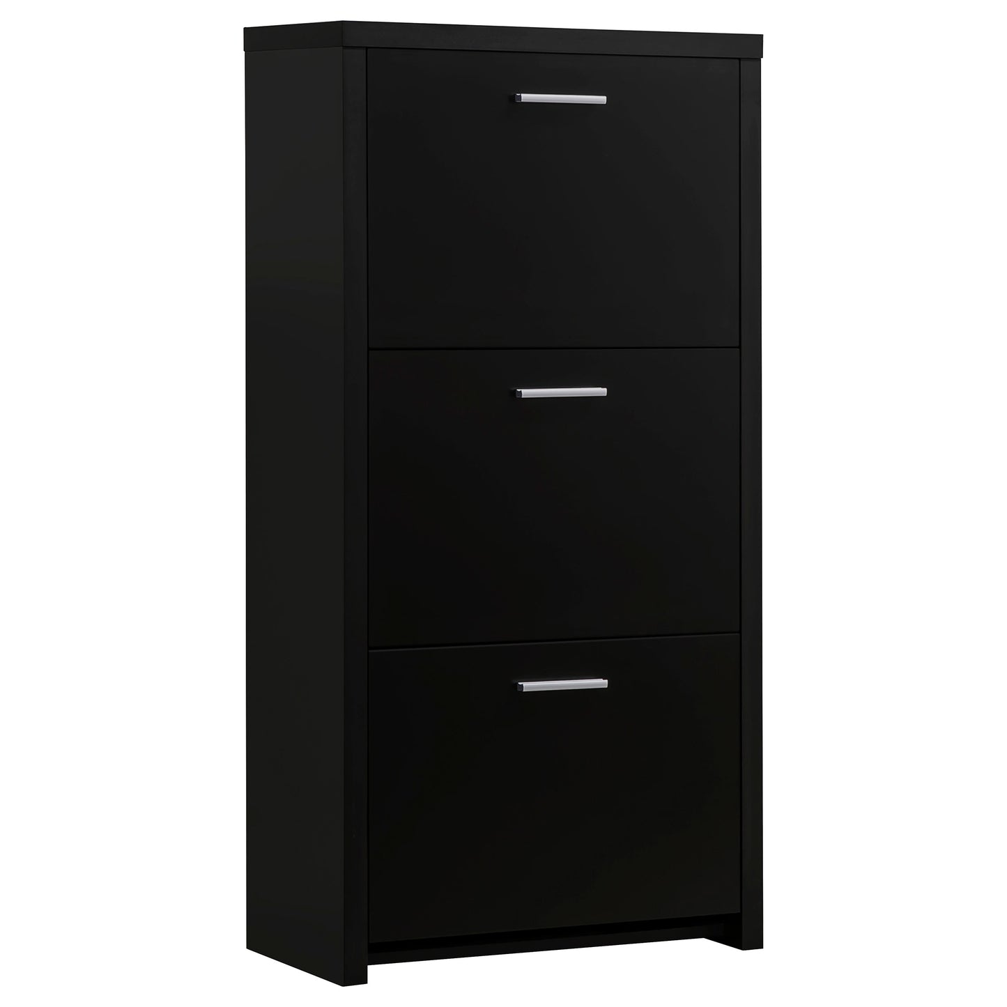 voula 3-drawer engineered wood shoe cabinet blackblack