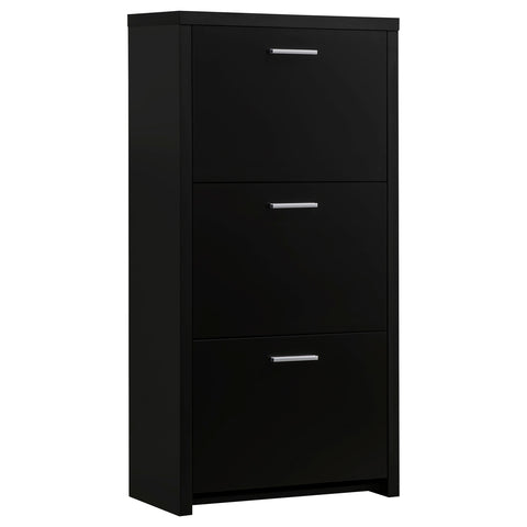 Voula 3-drawer Engineered Wood Shoe Cabinet BlackBlack