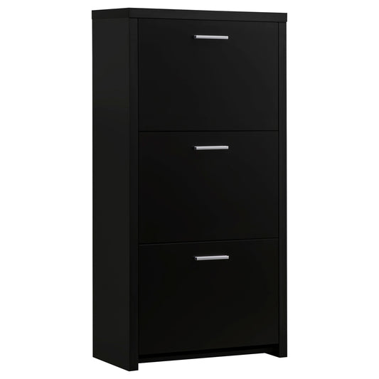 Voula 3-drawer Engineered Wood Shoe Cabinet BlackBlack