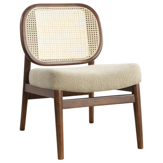 Zayas Rattan Cane Back Accent Chair with Padded Seat Camel