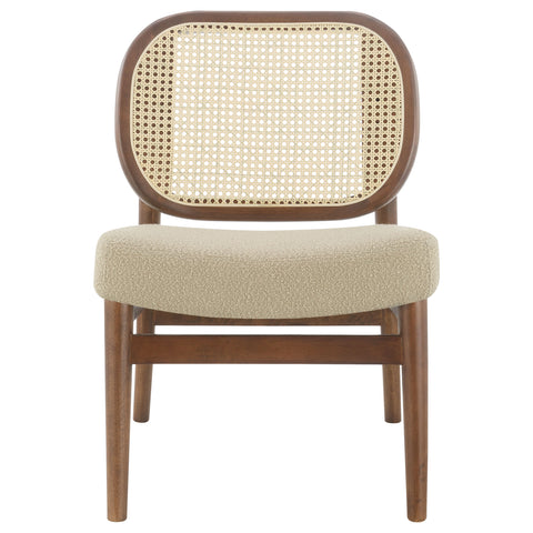 Zayas Rattan Cane Back Accent Chair with Padded Seat Camel