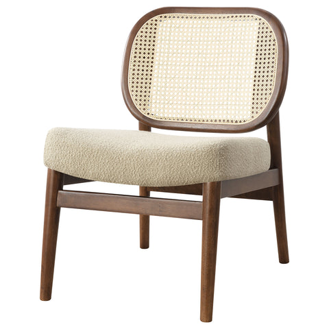 Zayas Rattan Cane Back Accent Chair with Padded Seat Camel