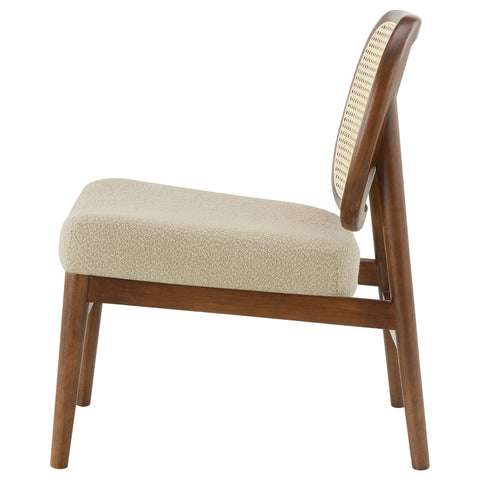 Zayas Rattan Cane Back Accent Chair with Padded Seat Camel
