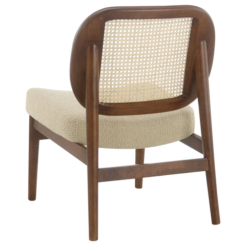 Zayas Rattan Cane Back Accent Chair with Padded Seat Camel
