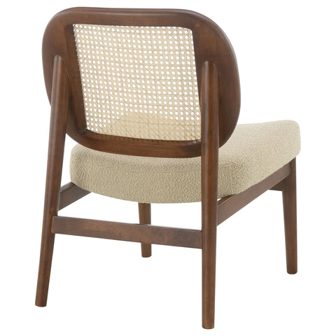 Zayas Rattan Cane Back Accent Chair with Padded Seat Camel
