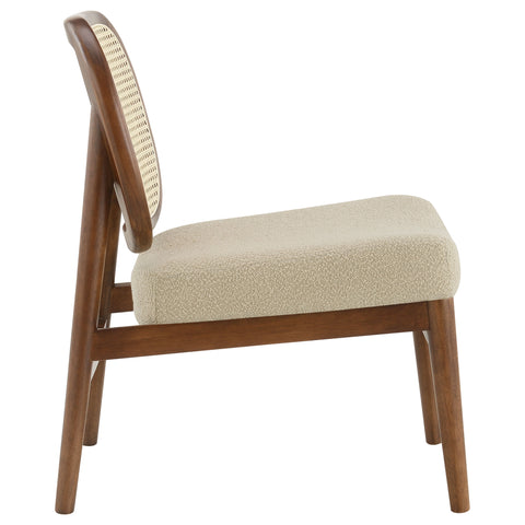 Zayas Rattan Cane Back Accent Chair with Padded Seat Camel