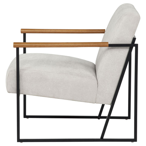 Adina Fabric Upholstered Metal Frame Accent Chair Ivory