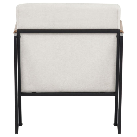 Adina Fabric Upholstered Metal Frame Accent Chair Ivory