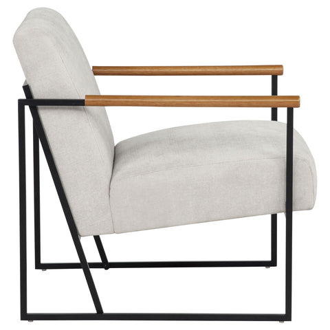 Adina Fabric Upholstered Metal Frame Accent Chair Ivory