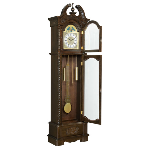 Bidwell Grandfather Clock with Adjustable Chime Golden BrownGolden Brown