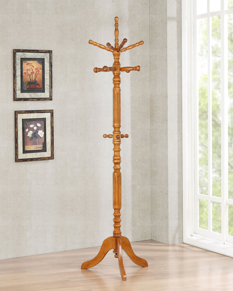 Athena 11 Hook Freestanding Coat Rack Hanger Golden BrownGolden Brown