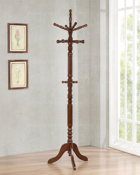 Athena 11 Hook Freestanding Coat Rack Hat Hanger TobaccoTobacco