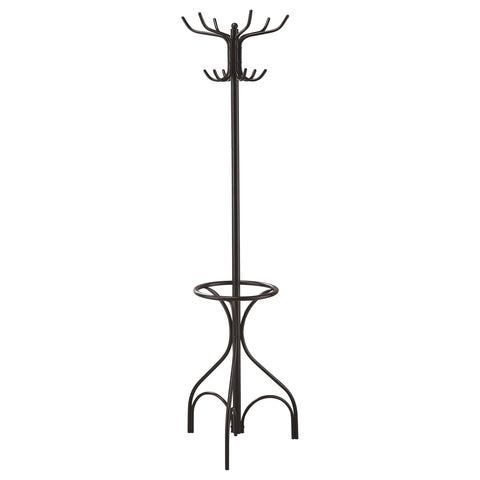 Altus 12 Hook Freestanding Metal Coat Rack Hat Hanger BlackBlack