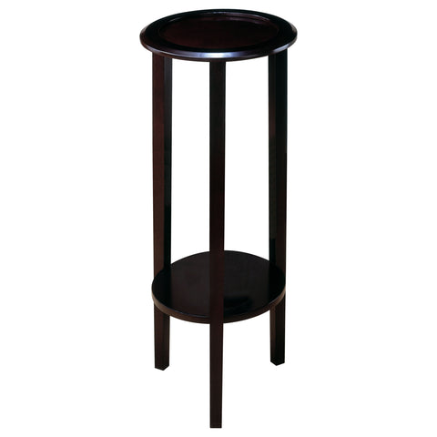 Pippa 1-shelf Round Wood Plant Stand Side Table EspressoEspresso