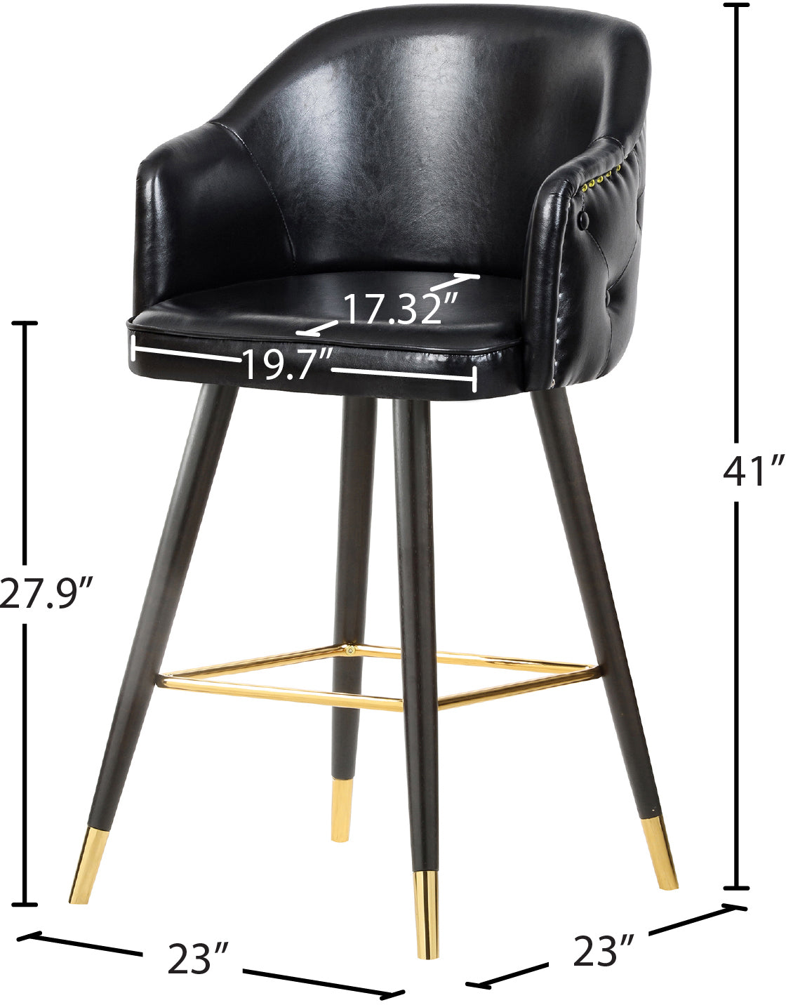 romaine black faux leather counter/bar stool c