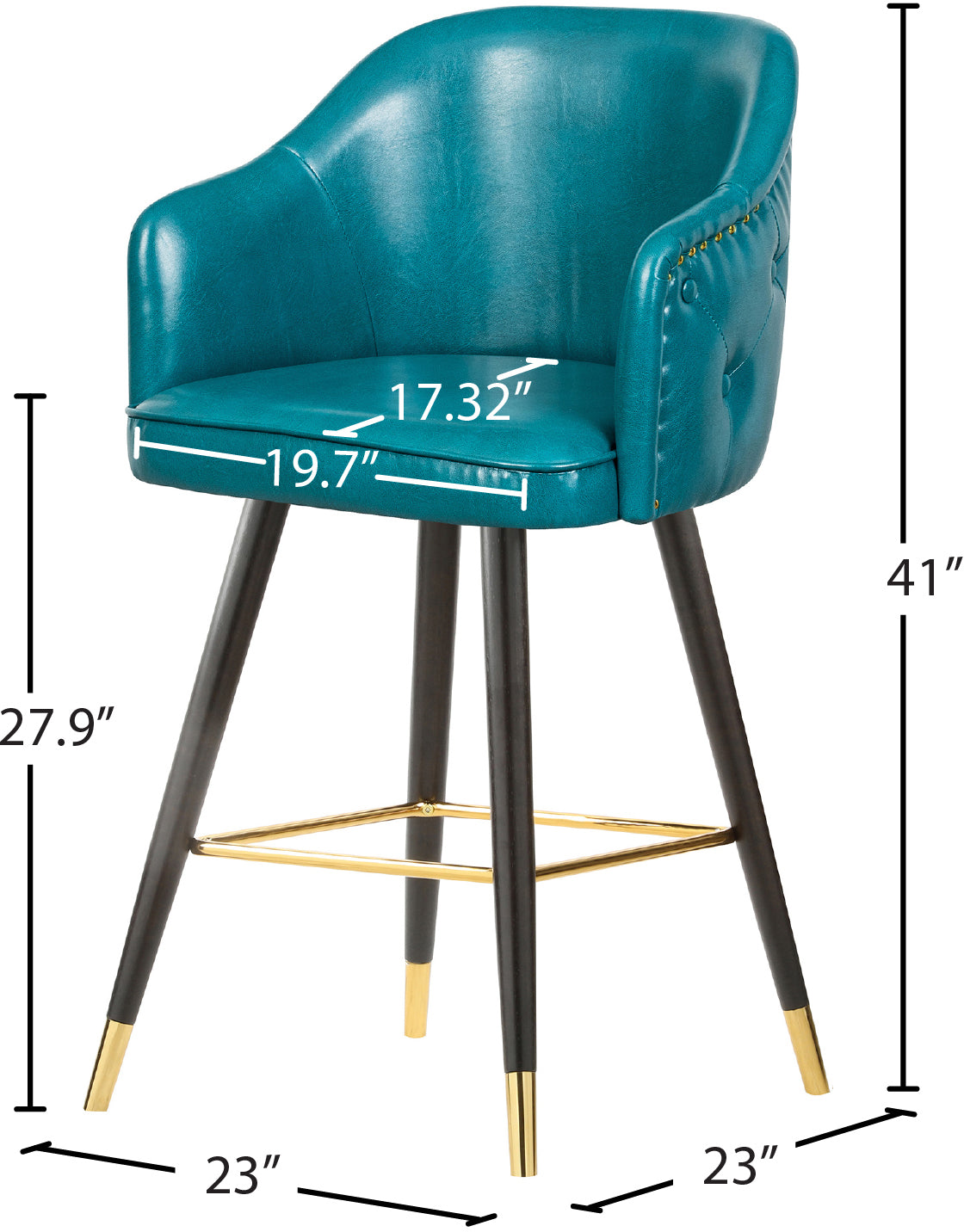 romaine blue faux leather counter/bar stool c