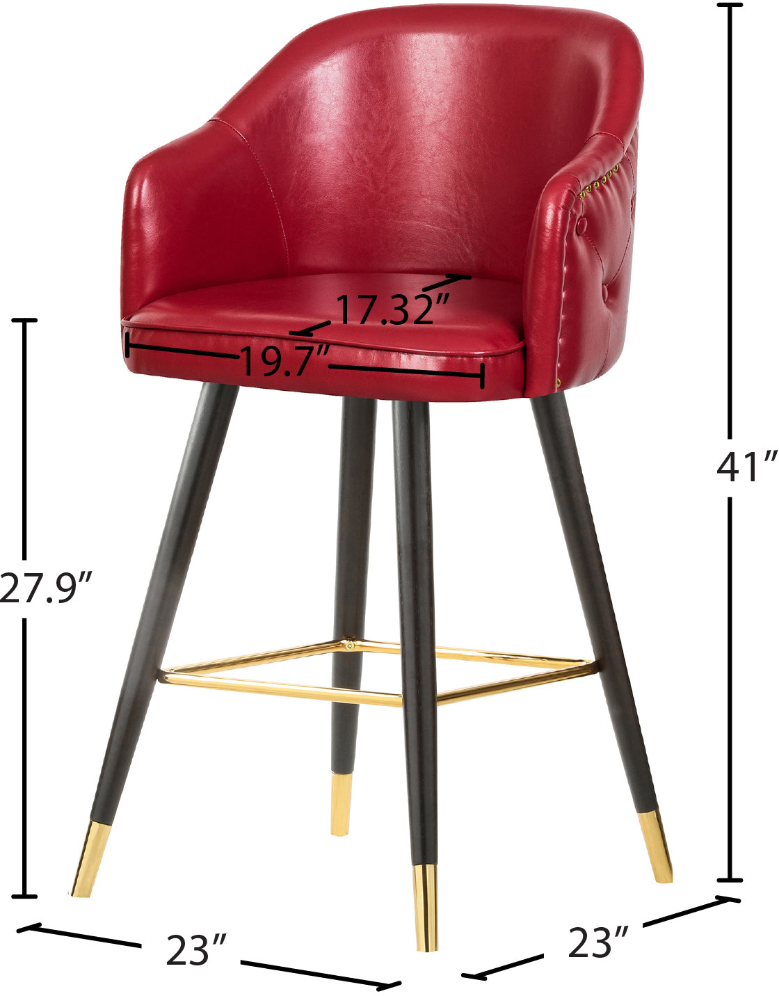 romaine red faux leather counter/bar stool c