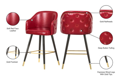 Romaine Red Faux Leather Counter/Bar Stool C