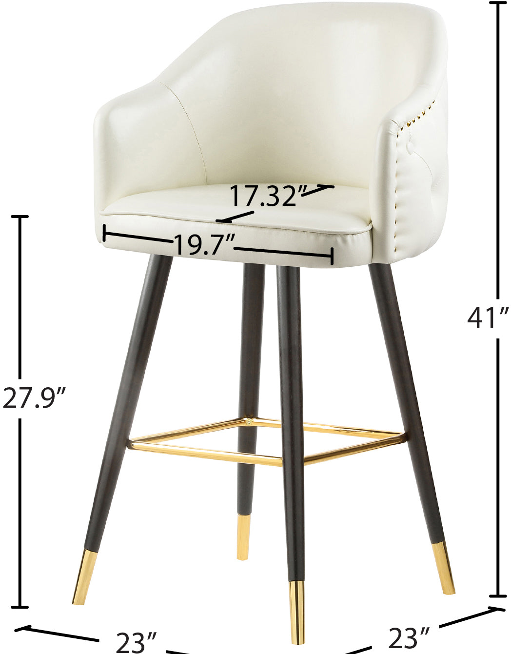 romaine white faux leather counter/bar stool c