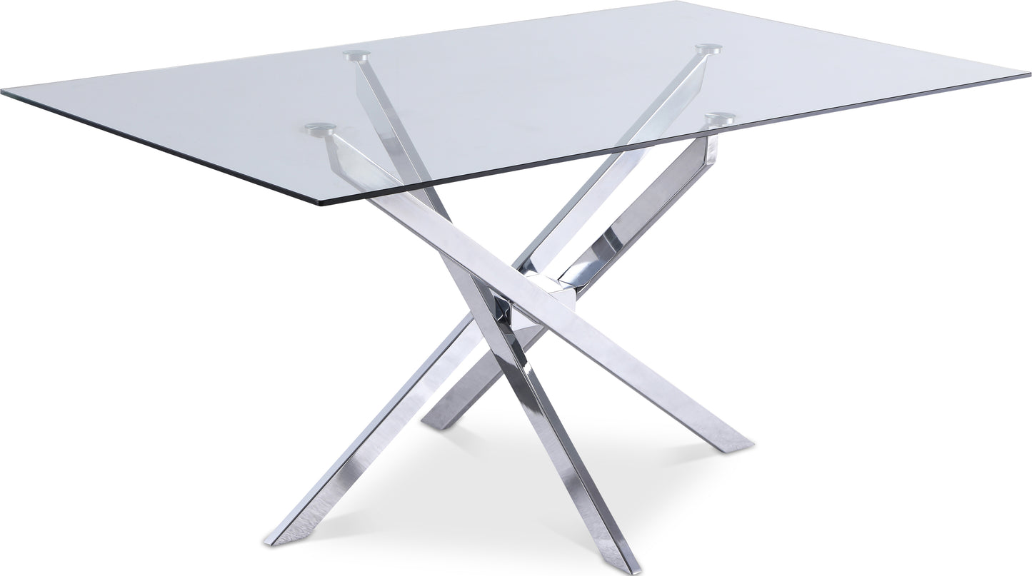 rylan chrome dining table